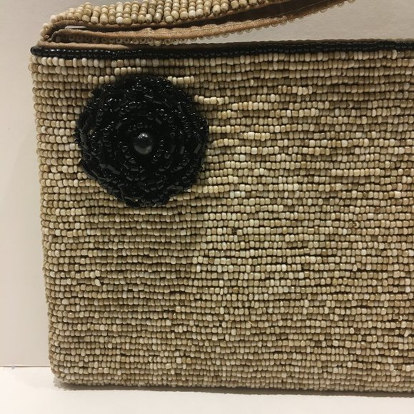 BEADED CLUTCH BAG WITH ROSE - Picture 3 of 11